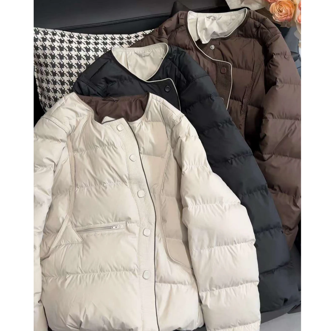 TY5【圆领羽绒】韩货显瘦百搭圆领羽绒服(衣长57)