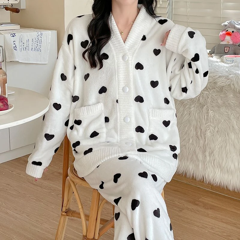 冬季加厚秋冬提花绒月子服11月份哺乳套装孕妇睡衣珊瑚绒孕期