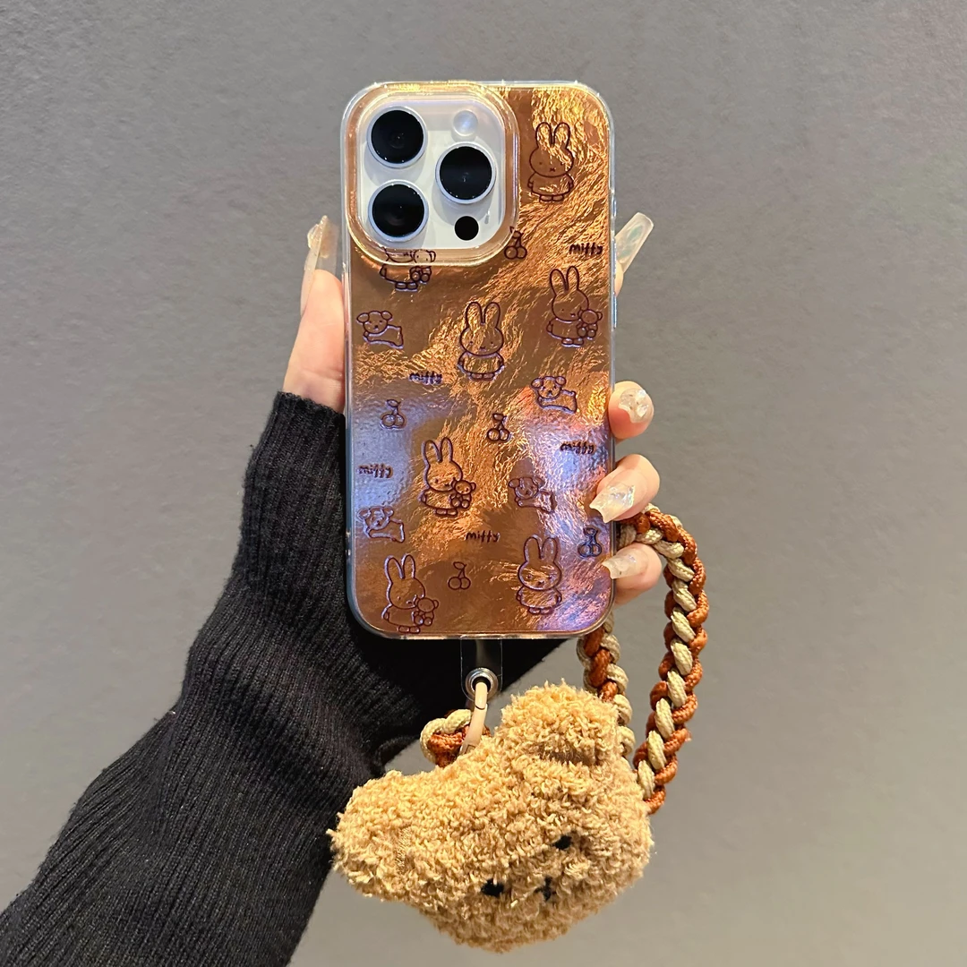 适用苹果16PROMAX华为MATE60新款红米K70樱桃米菲兔漩涡手机壳