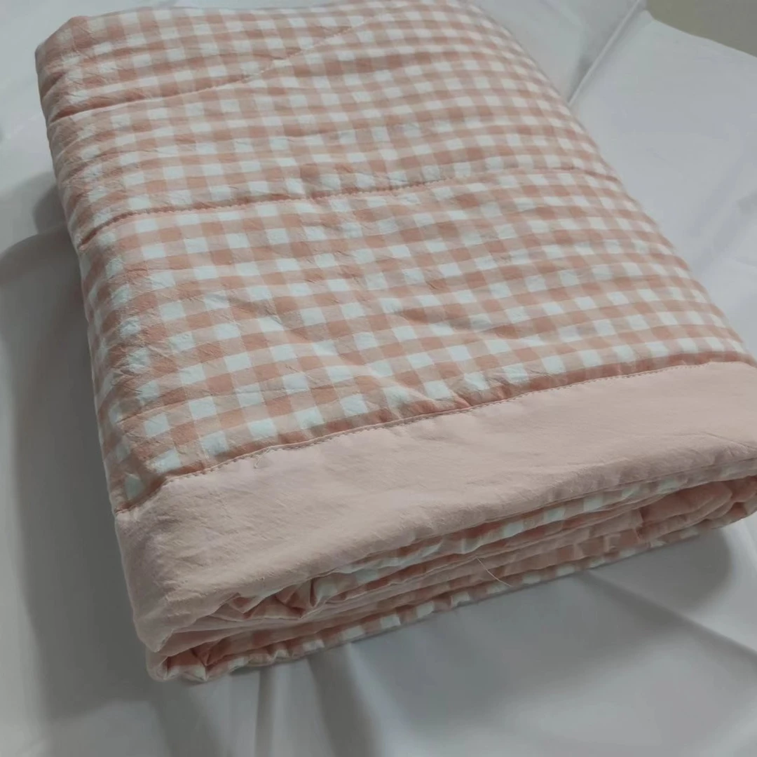 1.2*1.5m小童被棉花全棉色织水洗棉棉花被机洗格子绗缝