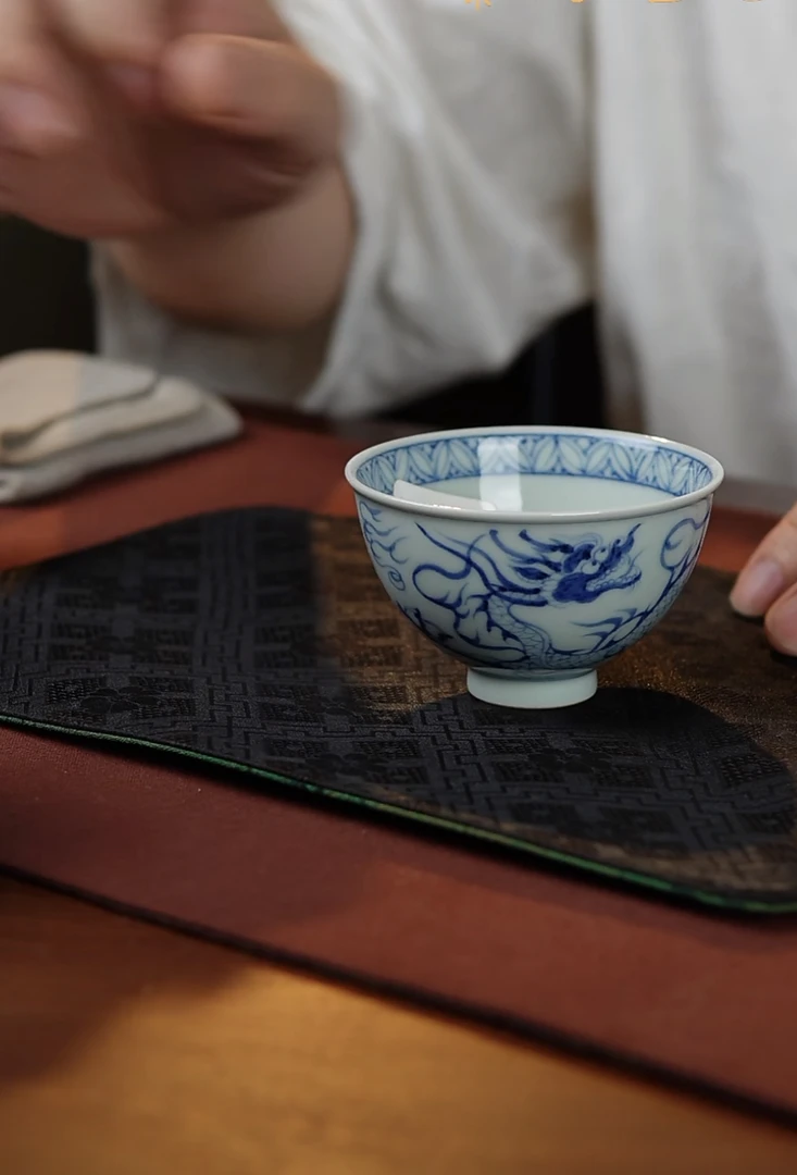 造物山房龙纹主人杯陶瓷纯手工全手工手绘