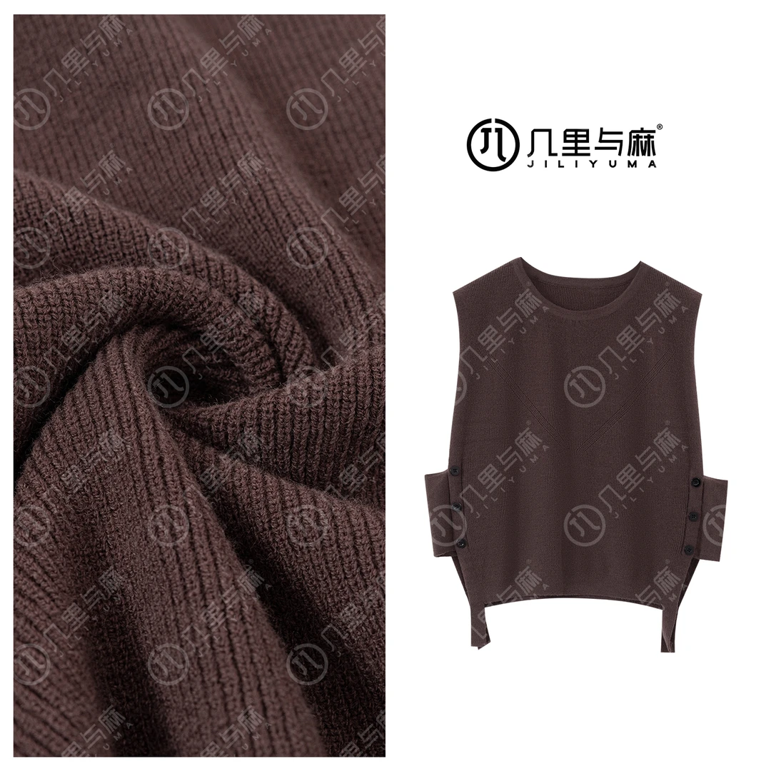 （几里与麻）朔肩雪-百搭设计感无袖马夹 衣长54 胸围110 1090583