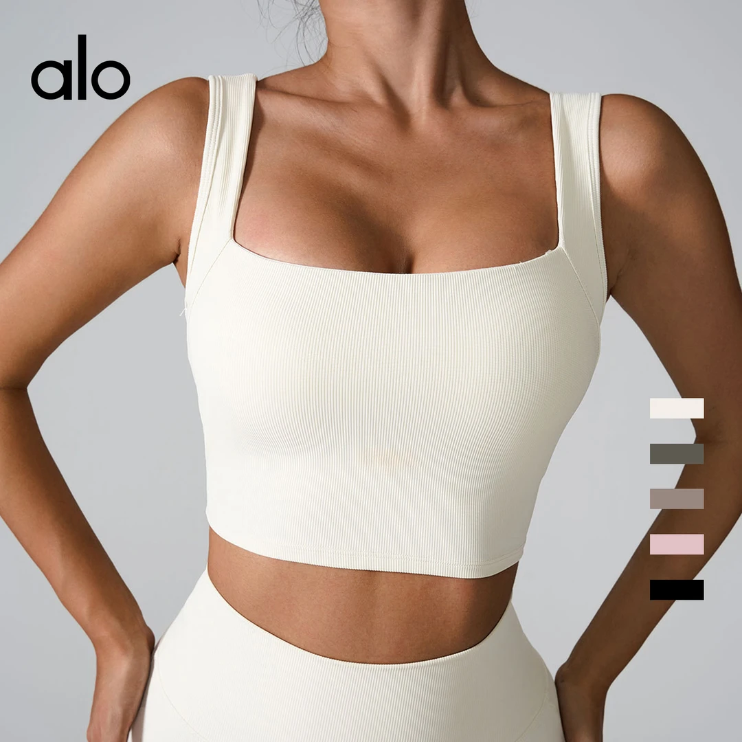 alo outls官方奥莱店Alo速干健身背心一体式固定杯背心后镂空防震