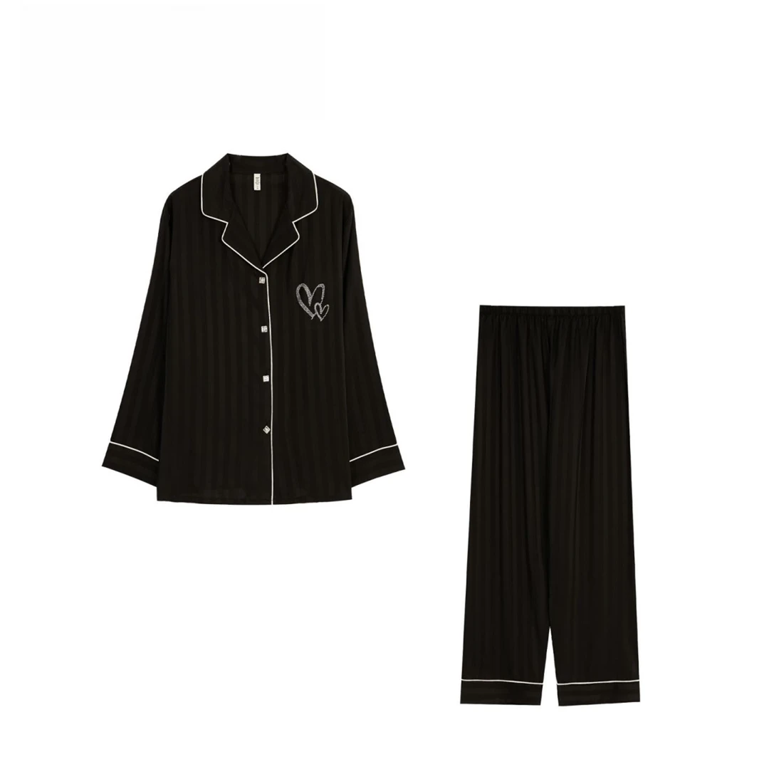 春秋冰雪软丝奢时尚两件套家居服男女同款情侣款