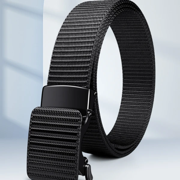 男士腰带休闲百搭简约潮流风高档户外中青年合金自动扣腰带