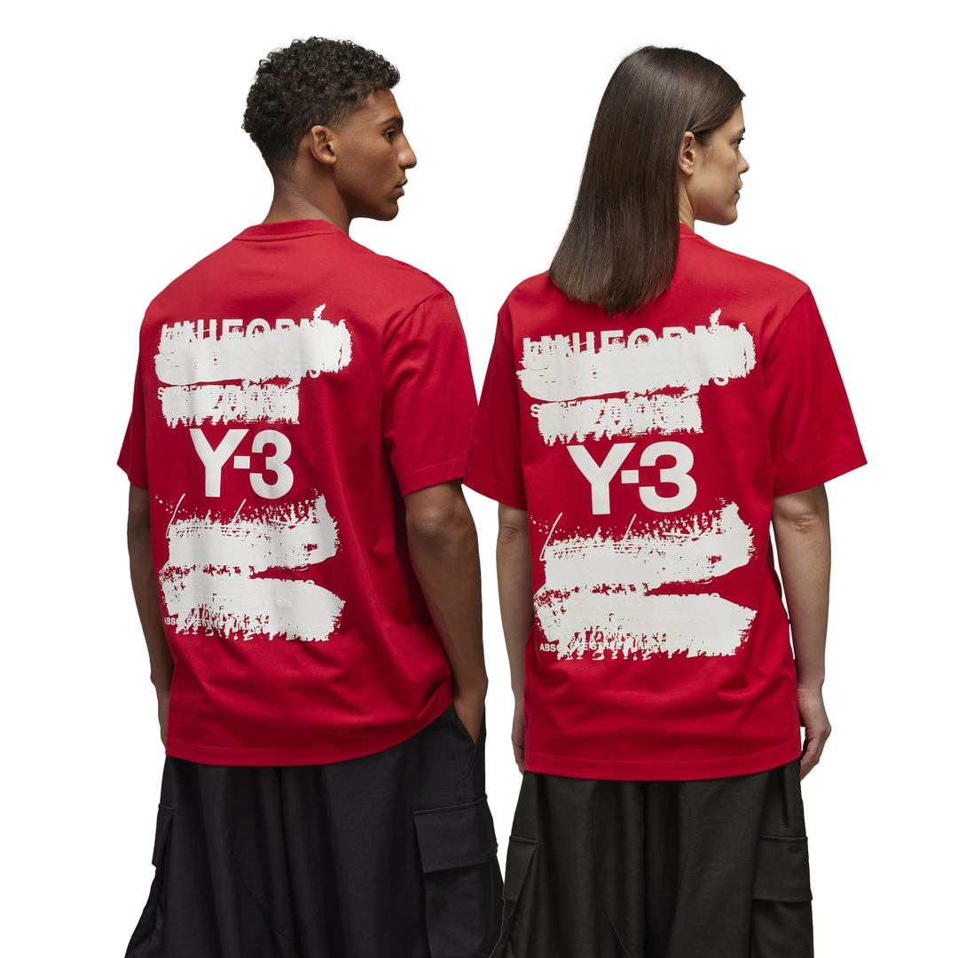 Y-3/Y-3（52-JN3751）红色后背LOGO时尚运动休闲情侣T恤
