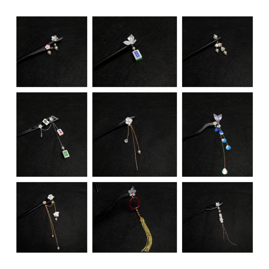 铜合金木质发饰 古风簪子古代发簪古典盘发复古宫廷木簪古装头饰