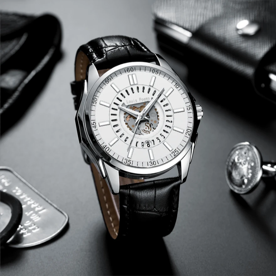 【主播补贴】白针太阳神时尚潮流大气个性男士腕表日历款-P