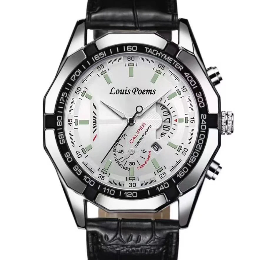 【云仓现发】赛车手皮带 时尚潮流高端大气个性男士腕表日历款-Y