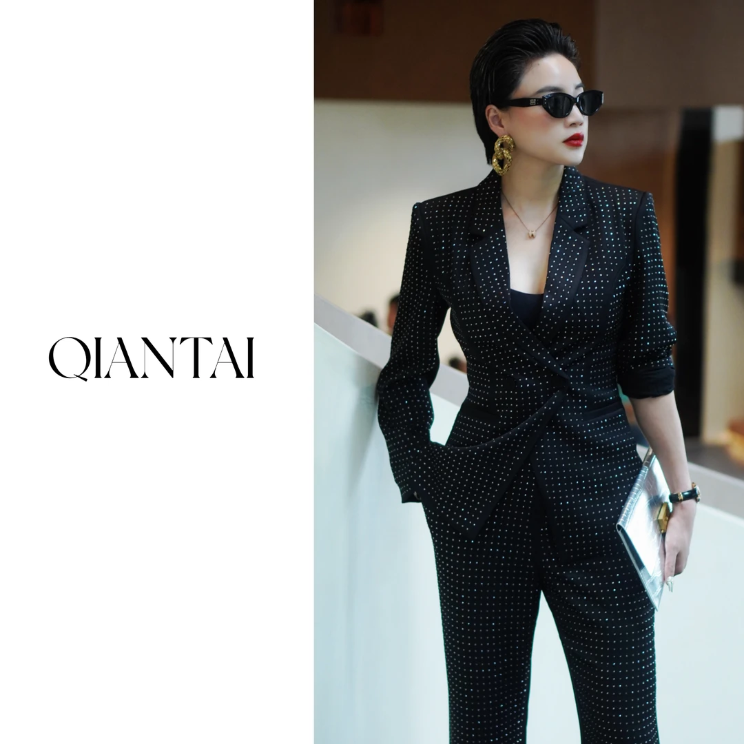QIANTAI【丽影】时尚休闲气质显瘦女士西装套装定制轻奢