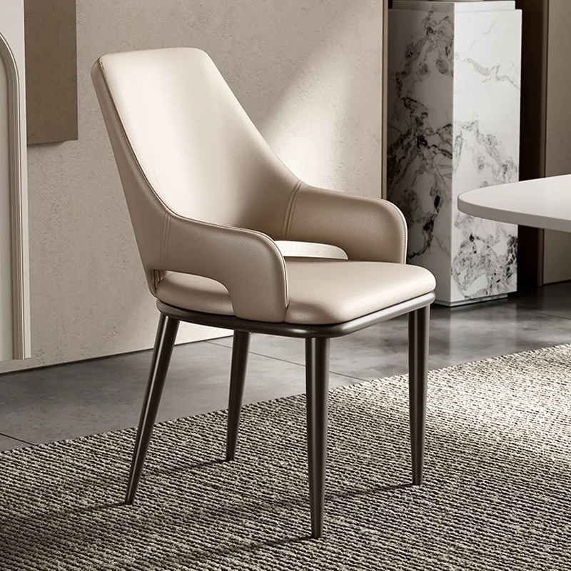 现代简约实木餐椅家用意式极简餐桌椅简约现代设计师软包靠背椅子