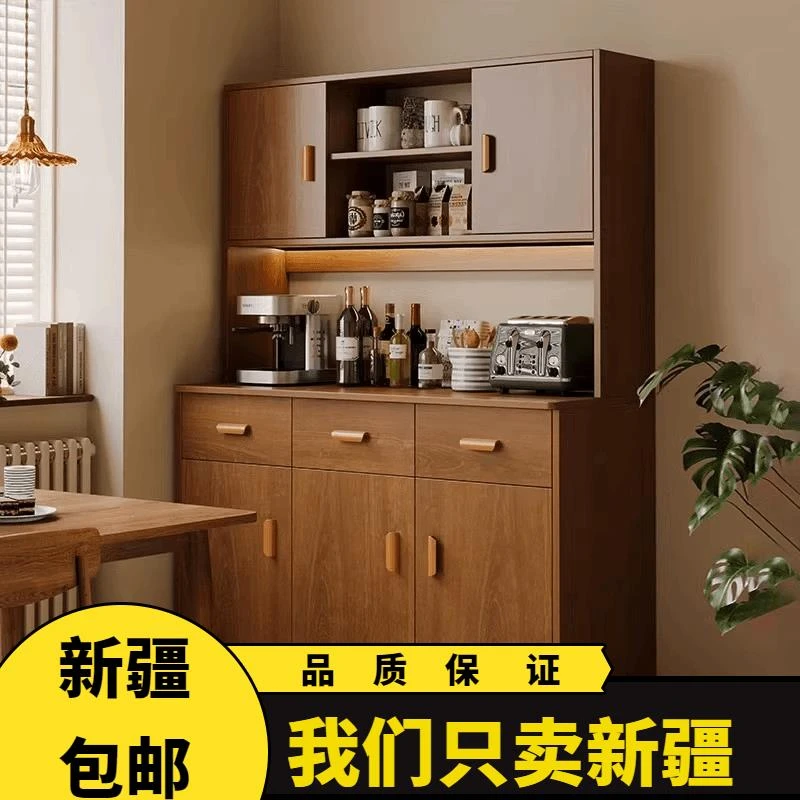 新疆包邮餐边柜靠墙一体橱柜现代简约客厅收纳柜仿实木轻奢酒柜置