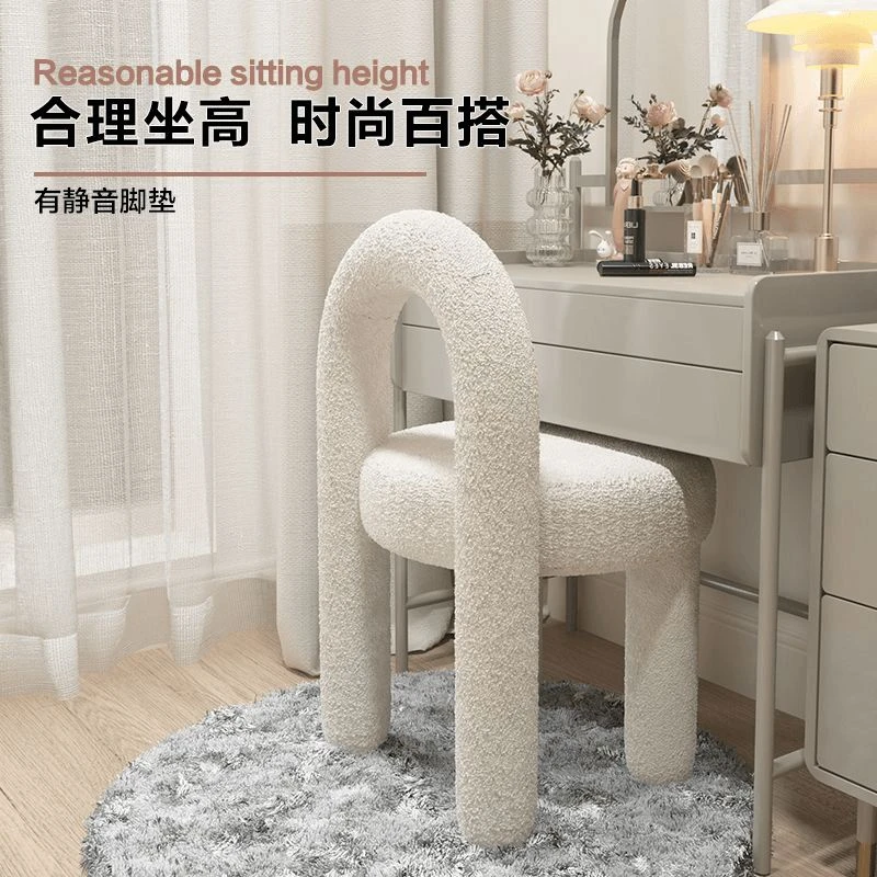 新疆包邮网红化妆椅美甲凳奶油风设计师现代简约卧室家用轻奢梳妆
