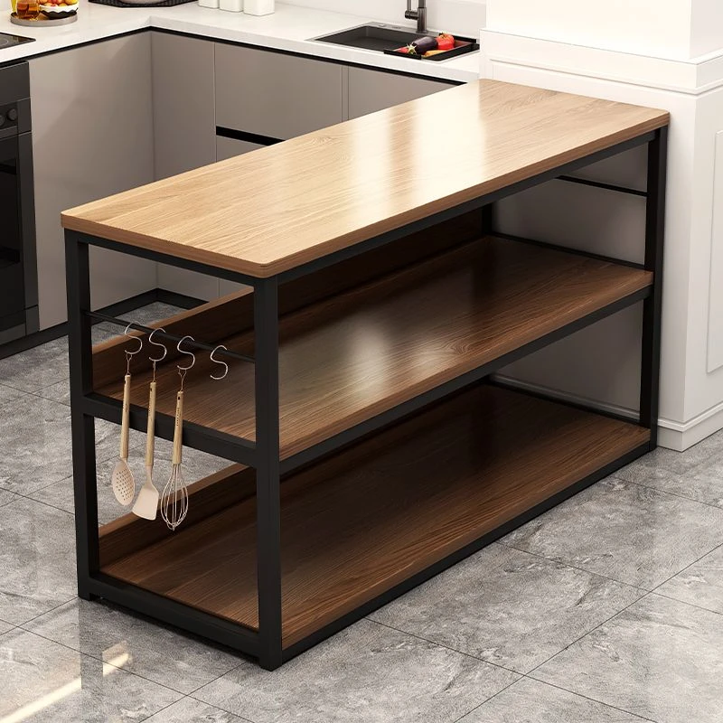 新疆包邮厨房置物架落地多层家用切菜桌简易做饭台储物架碗碟微波