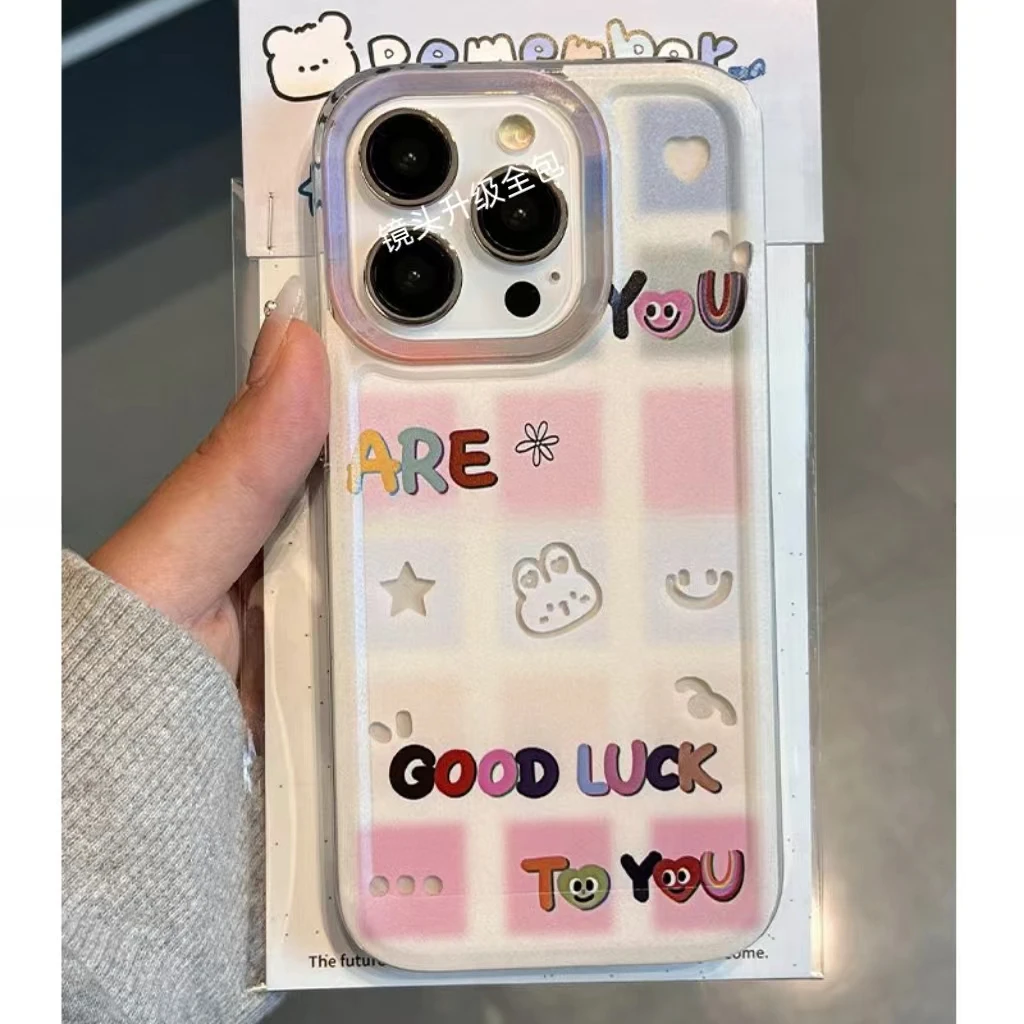 方格兔适用苹果13/14手机壳iphone15pro12女11小米vivo华为oppo