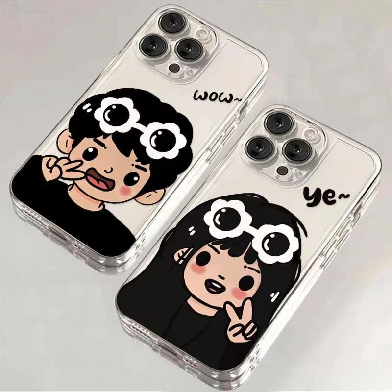 比耶男孩适用苹果13/14手机壳iphone15pro12女11小米vivo华为oppo