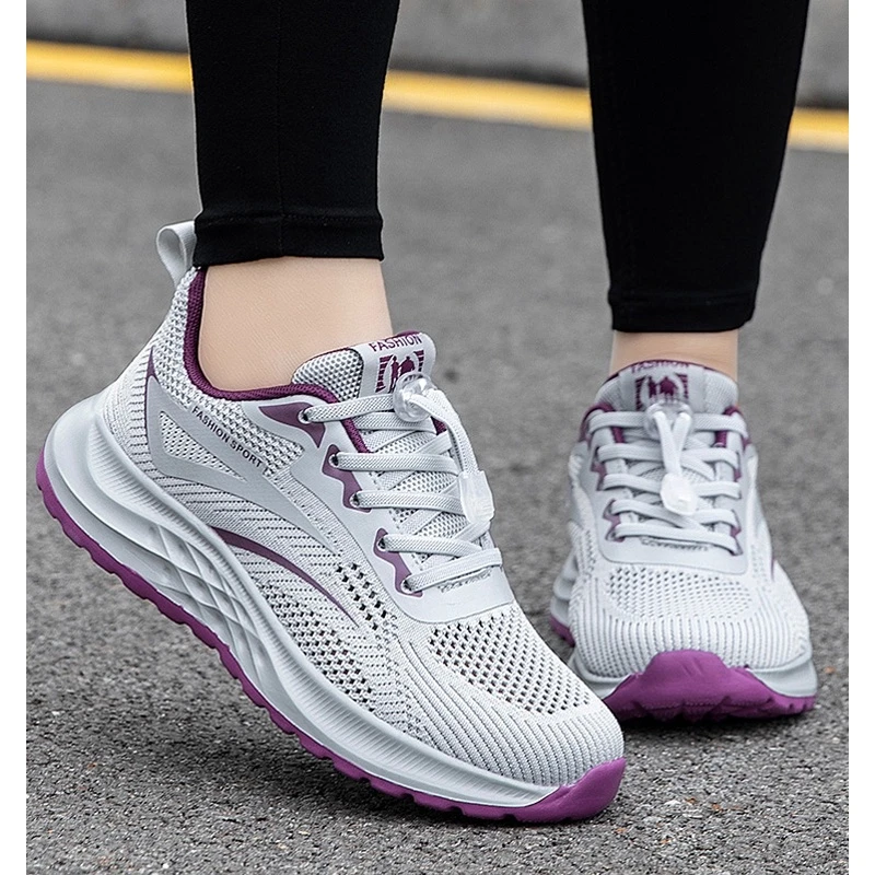 张凯丽老人鞋女春秋季妈妈鞋网面透气轻便软底运动鞋中老年健步鞋