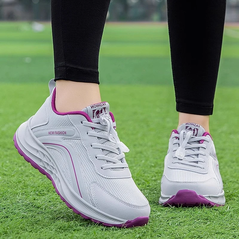 张凯丽老人鞋女春秋款妈妈鞋网面防滑中老年运动健步鞋老北京布鞋