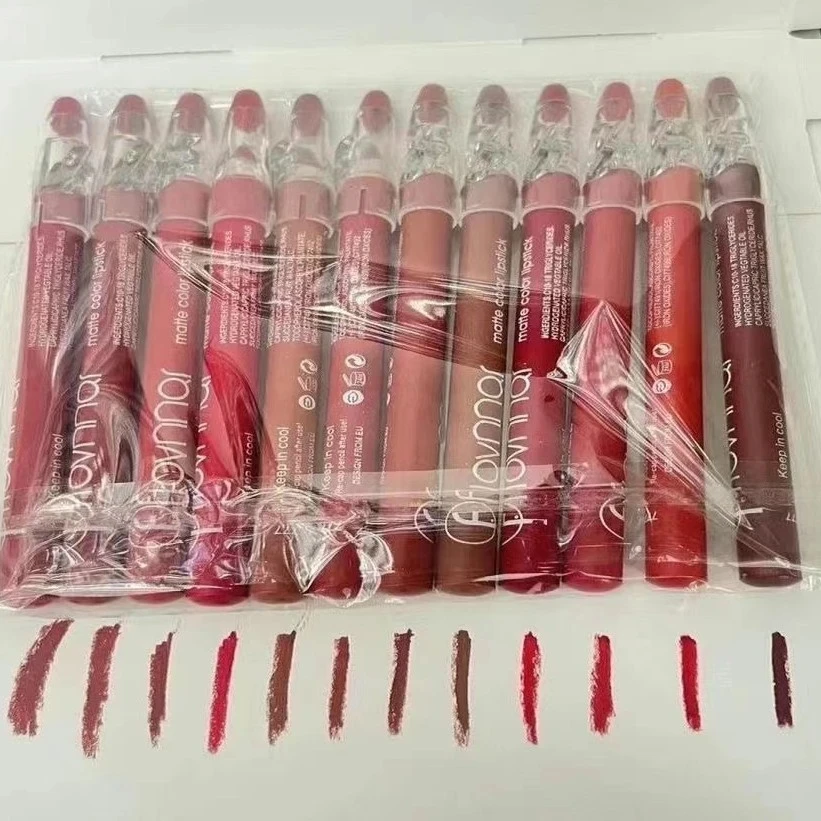 filorma 12kubi 支防水持久不沾杯不掉色口笔画唇笔红色不易掉