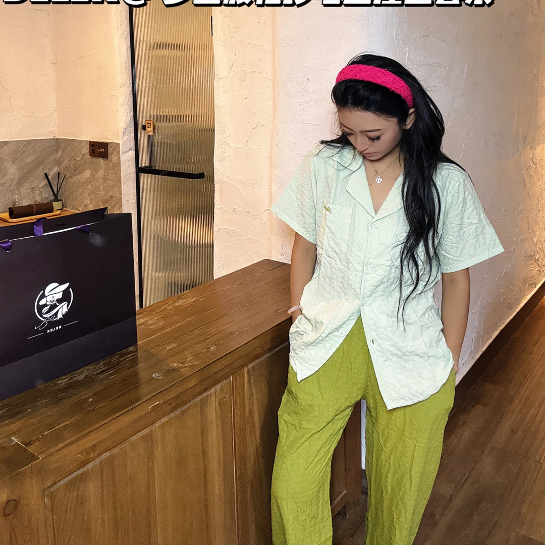 D E L E K ® （拉萨发货）多巴胺 轻纱 宅里 撞色 套装 百搭