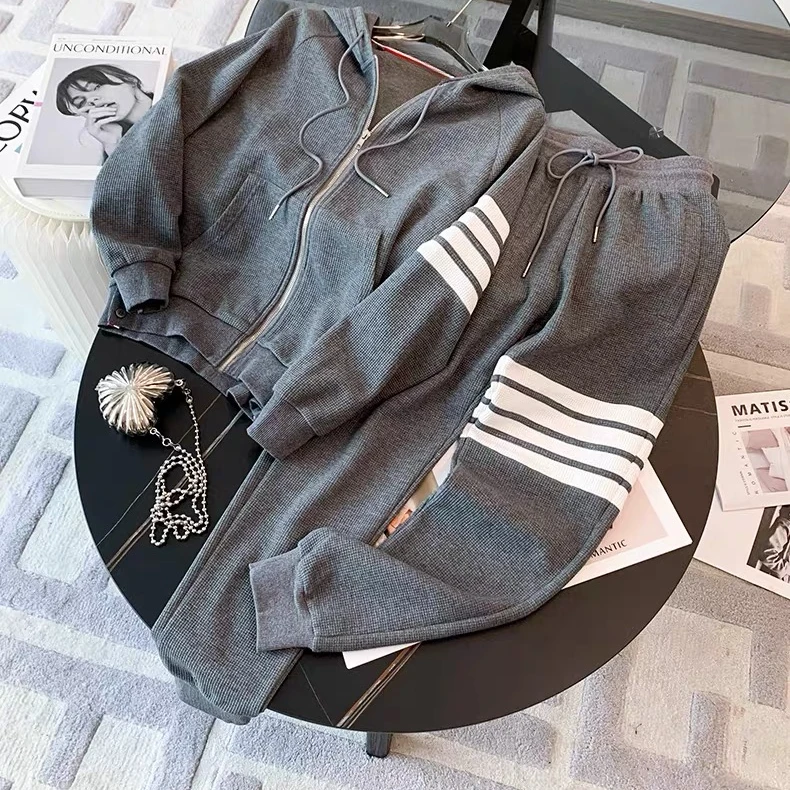 682#深圳南油原创运动春秋2025新款潮牌休闲开衫显瘦休闲连帽套装