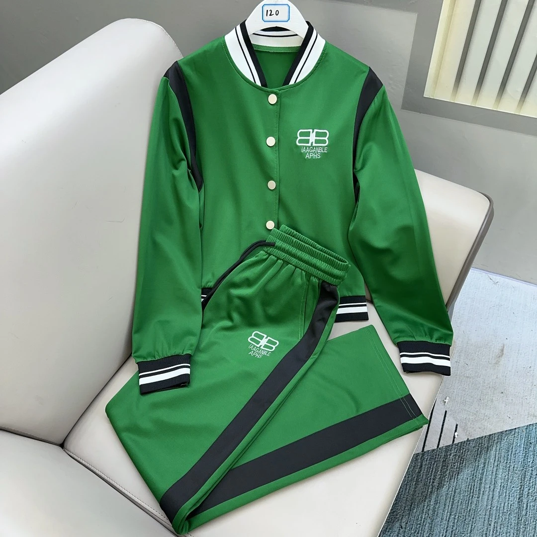 120绿色#深圳南油运动时尚休闲春季棒球服套装（绿）