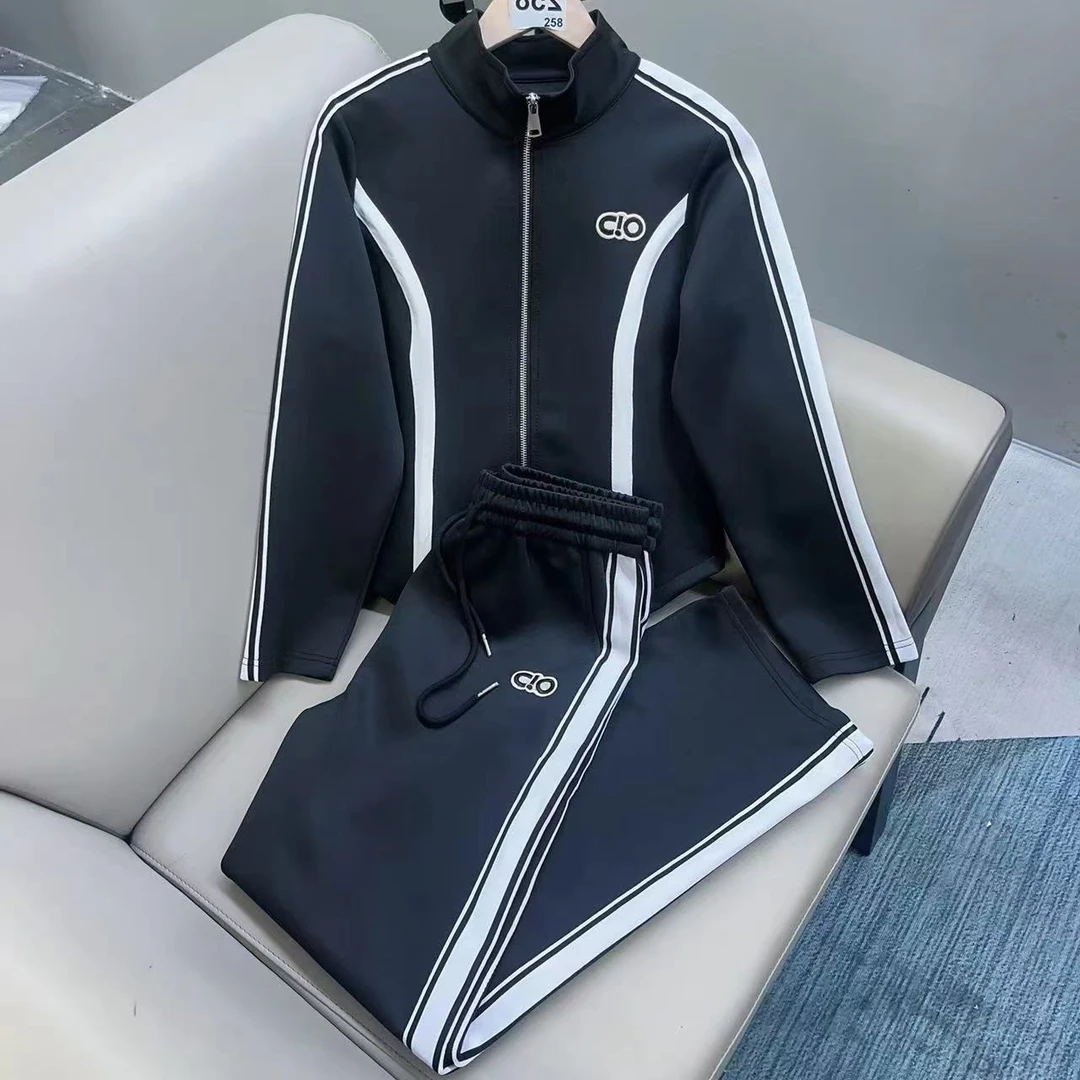 662#深圳南油原创2025春秋爆款休闲运动服显瘦洋气阔腿裤两件套