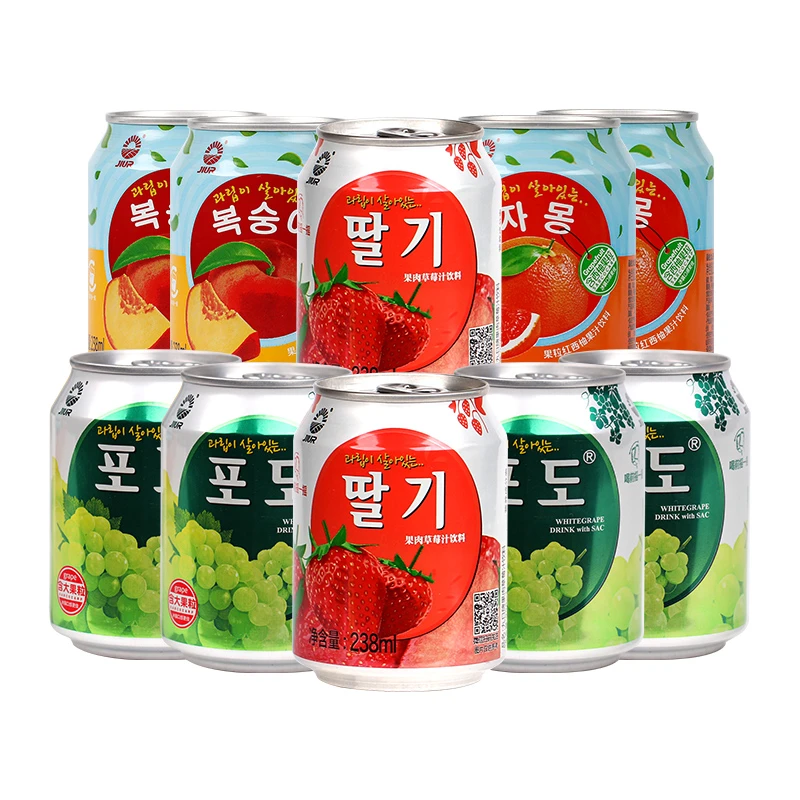 九日果肉果汁饮料葡萄草莓西柚桃子多口味畅饮解腻果香238ml*10罐