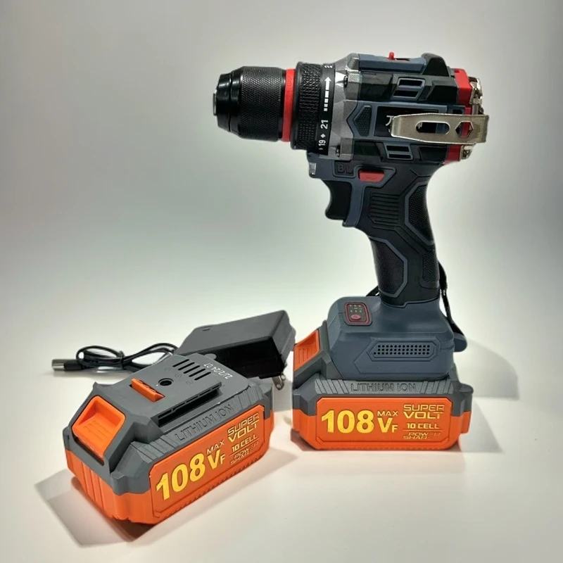 全新多功能无刷锂电钻挂钩敲击便携设计铜芯电机耐用不挑色