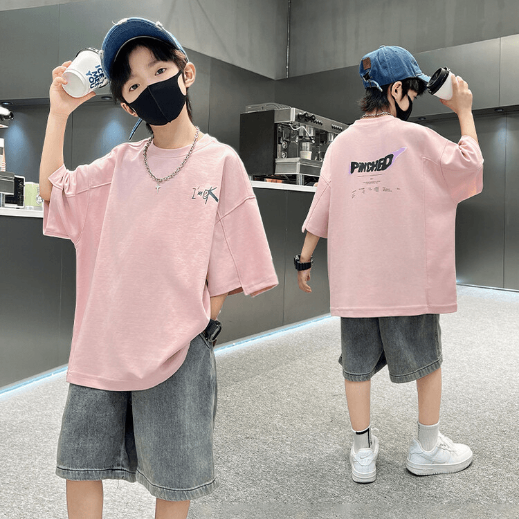 男童夏季短袖套装2024爆款洋气舒适简单大方好看潮流男大童夏天