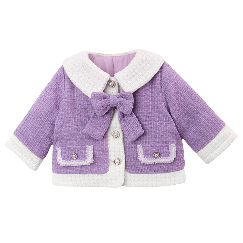 【反季福利】陈大猪女婴童 FTD211190 加绒加厚紫色系列小香风套装