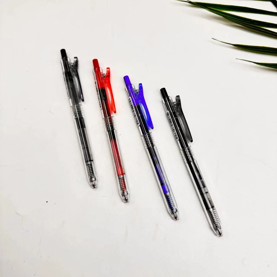 按动直液式学生考试刷题笔速干0.5子弹头办公会议记录笔