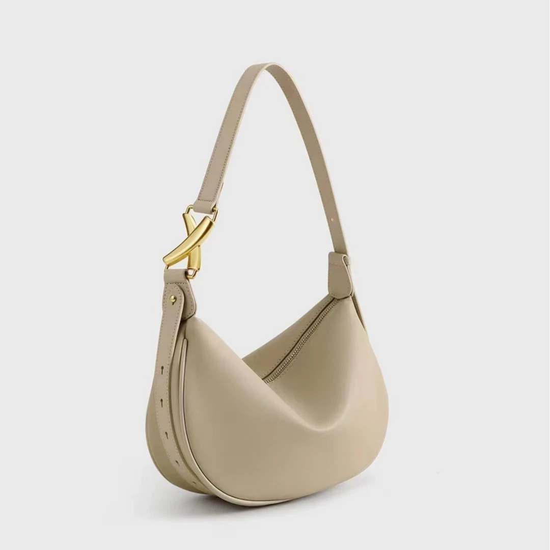 高级感月牙包包女2024新款夏季百搭饺子包休闲软皮单肩斜挎手拎包