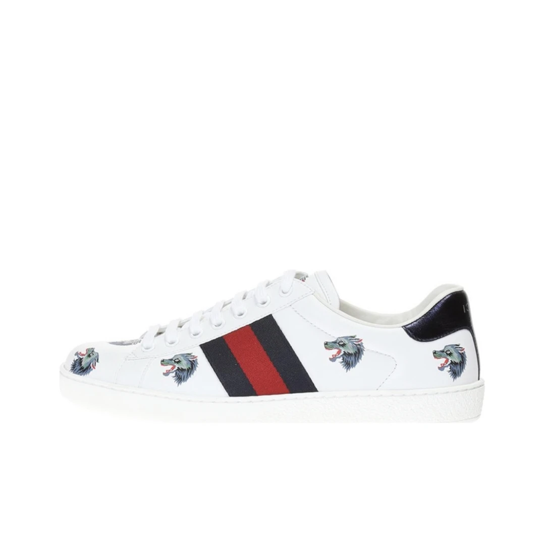 全新未使用 GUCCI/古驰 古驰GUCCI 狼头小白鞋板鞋 全新未使用