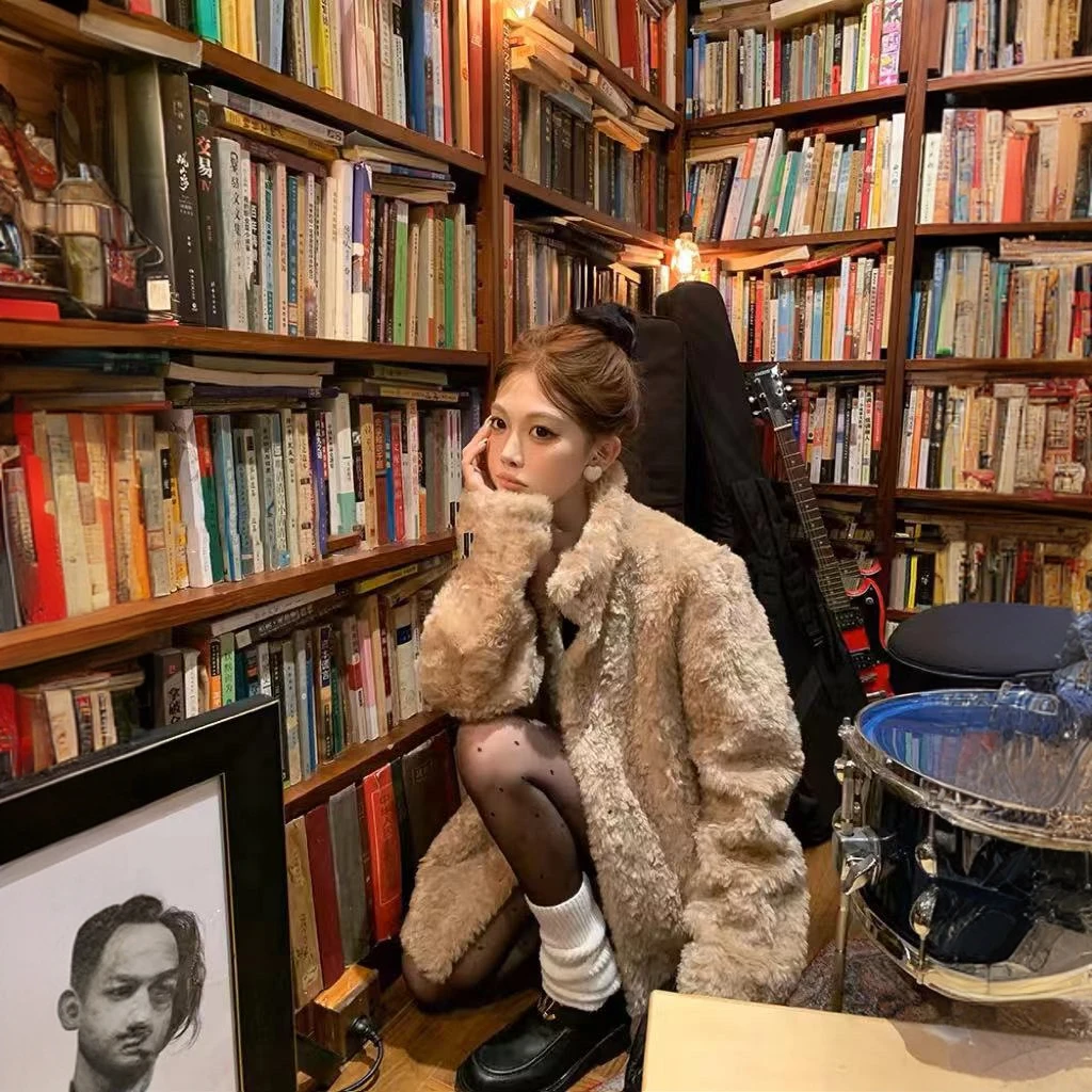 富人区 仿皮环保韩女托卡毛毛外套立领加厚短款大衣