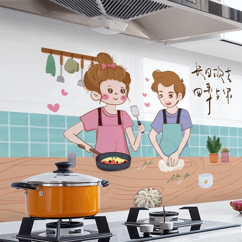 厨房防油烟自粘贴纸厚款灶台瓷砖墙壁贴防火耐高温