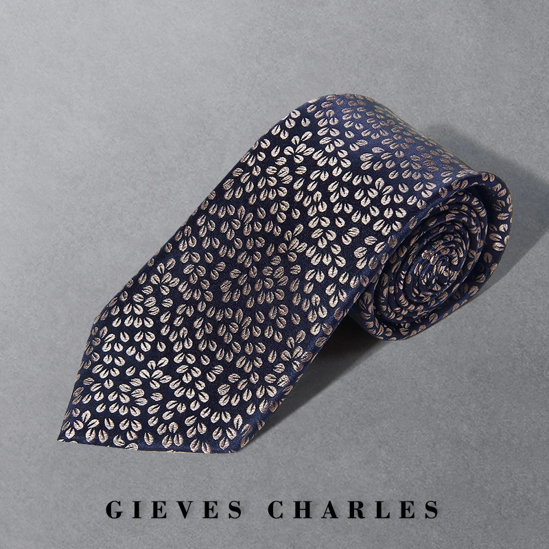 GIEVES CHARLES意式桑蚕丝香杉雨藤手工领带男领带休闲礼盒装