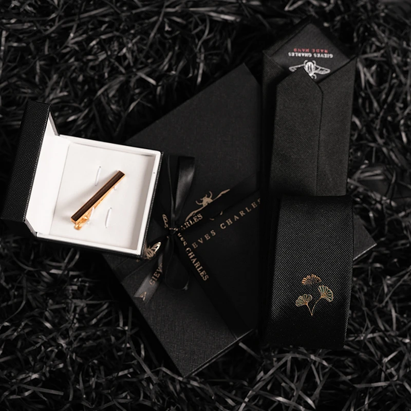 【高端礼盒限量发售】三生有“杏”男士礼物领带领带夹套装送男友