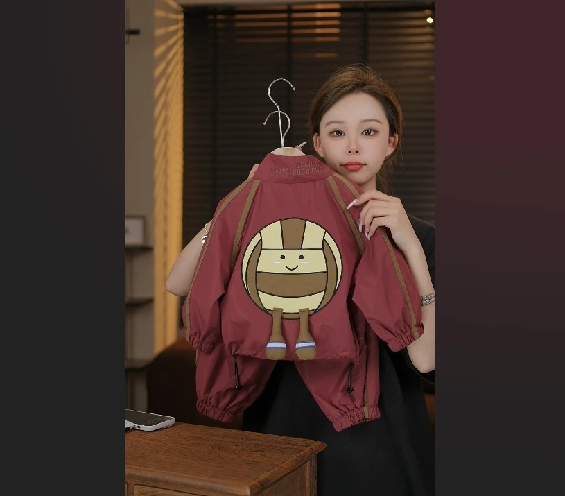 2025新款套装时尚休闲防水运动韩版安哥拉红连帽外套35993