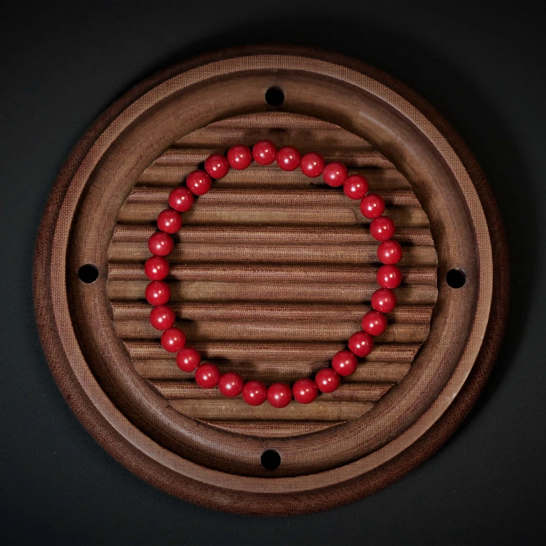 含辰砂工艺品原韵朱砂 真红单圈手串