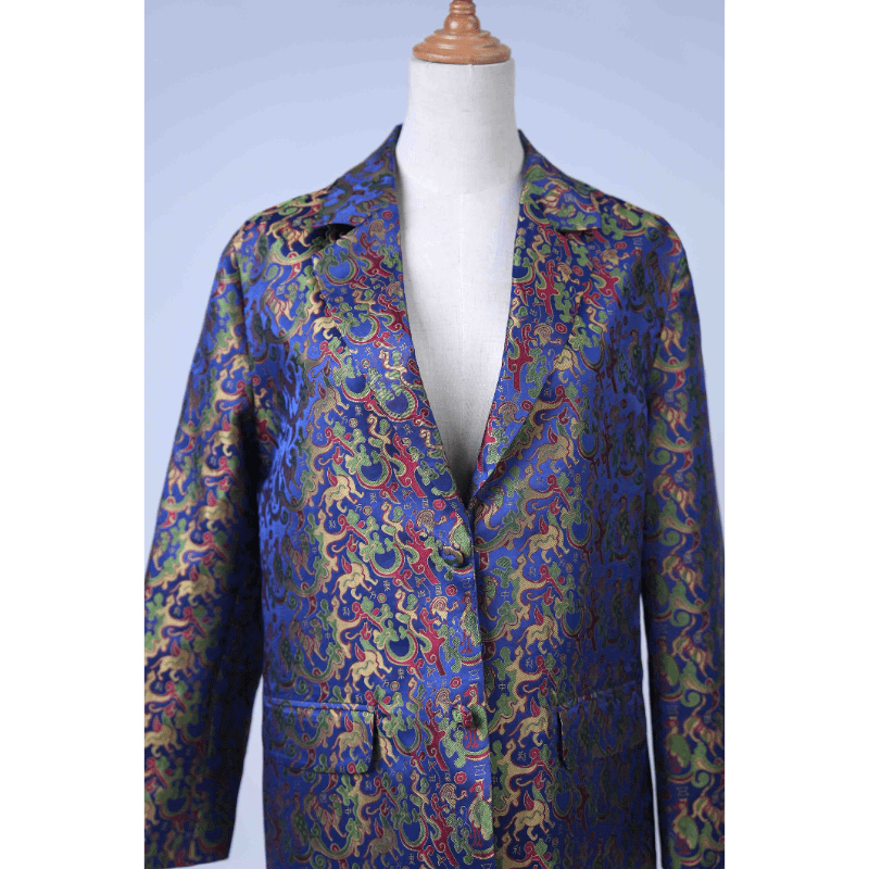 【五星】宋锦小西装民族风复古文艺时尚网红女装款