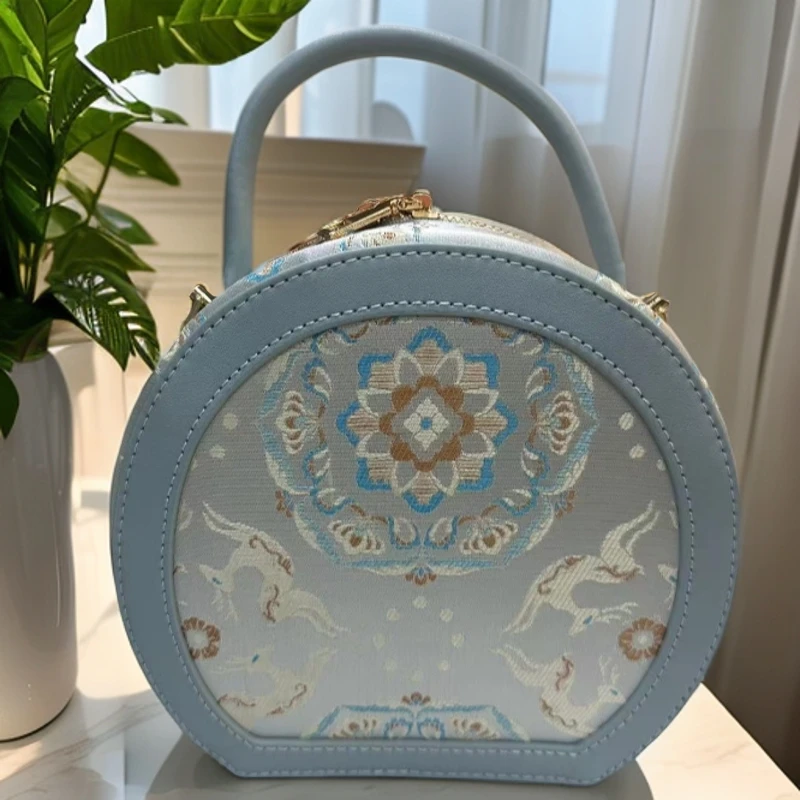 【宝花奔鹿圆饼】花位随机民族风气质手提斜挎包368