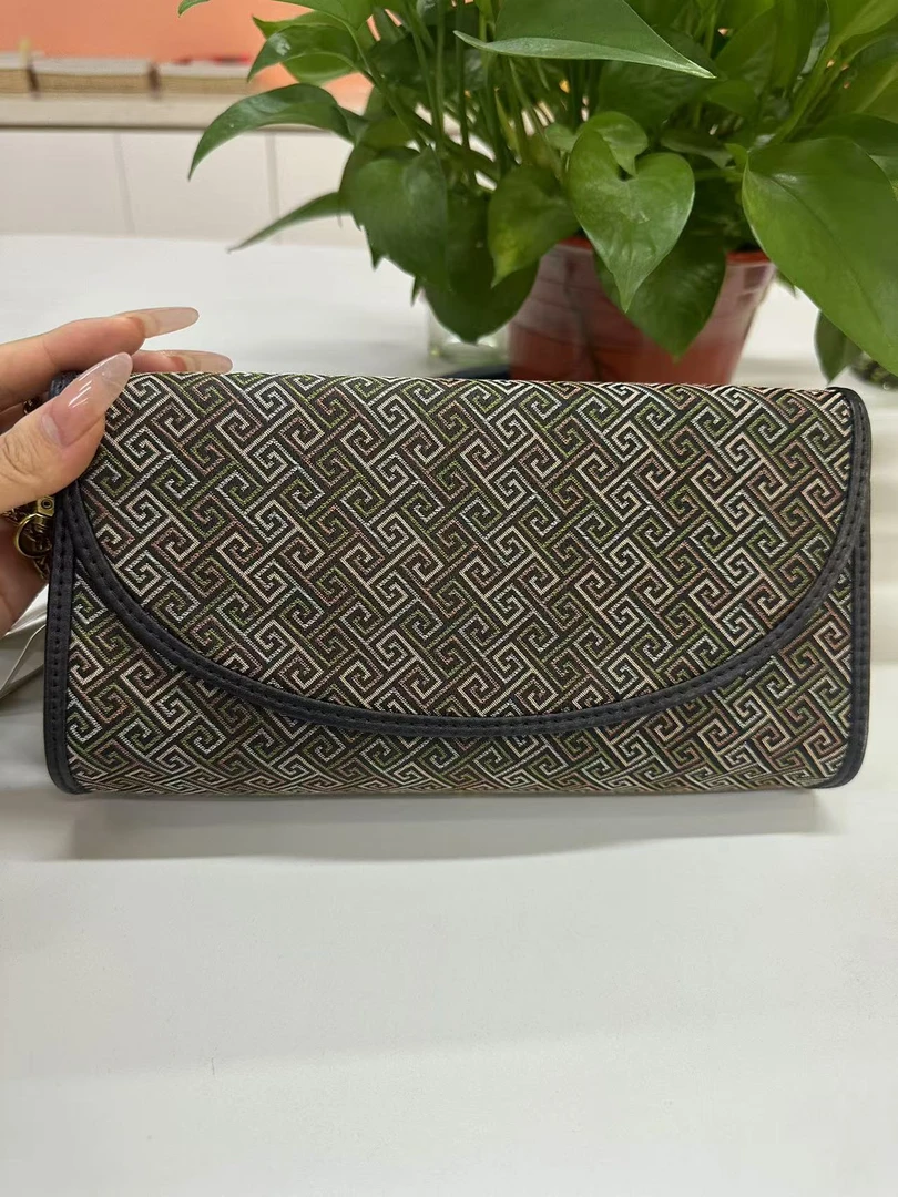 宋锦【黑色色手拿包】花位随机民族风气质女手提时尚女包216