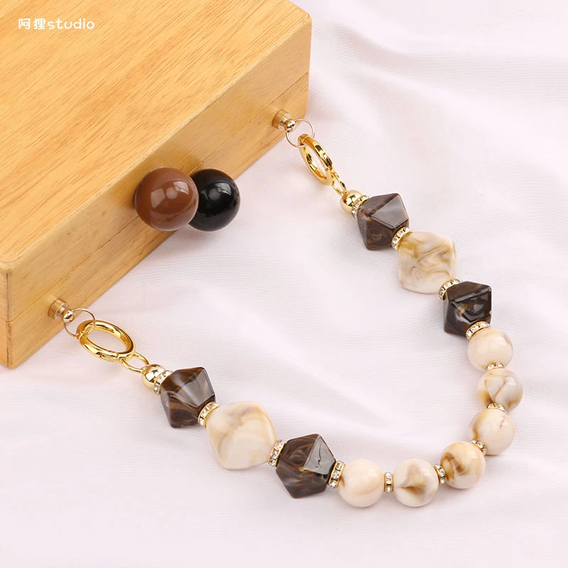 包包手提亚克力链条单买配件原创复古包带树脂装饰肩带手拎包链潮