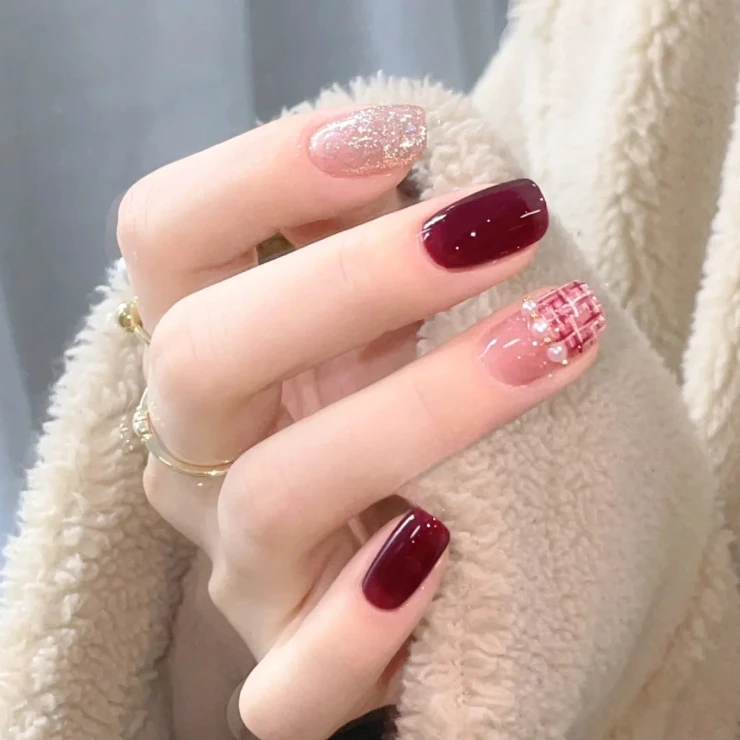 （短款） 美甲贴片穿戴甲手指甲贴片美甲成品可拆卸穿戴式美甲气质