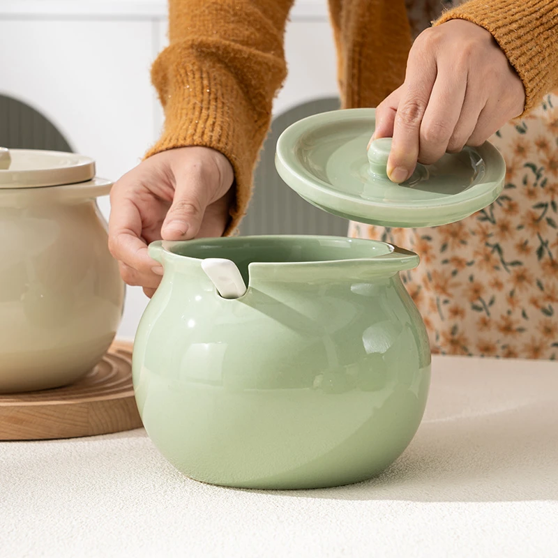 【猪油罐750ml 送勺子 】破损补发