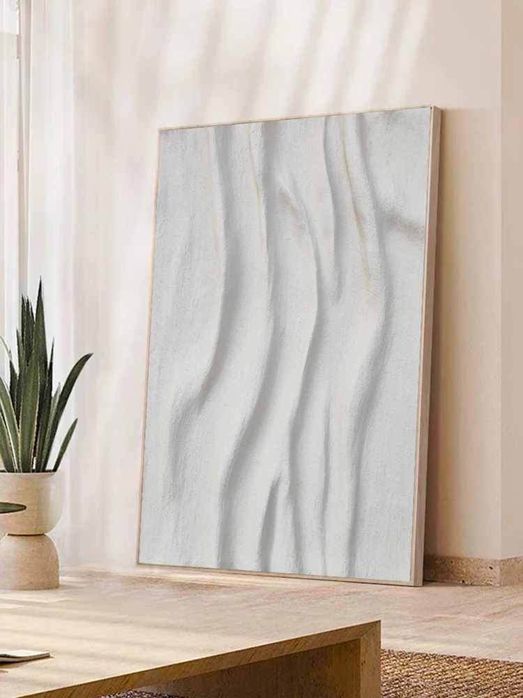 手绘装饰画波浪砂岩画厚肌理立体浮雕挂画沙发背景墙玄关简约壁画