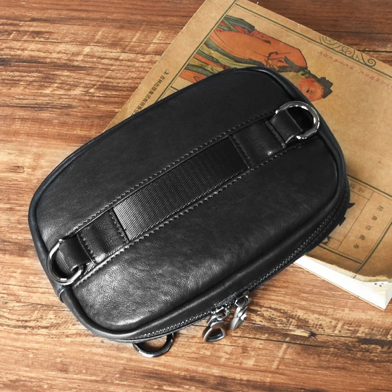 真皮胸腰包男款羊皮2024春夏新款休闲多功能户外旅行手机小背包