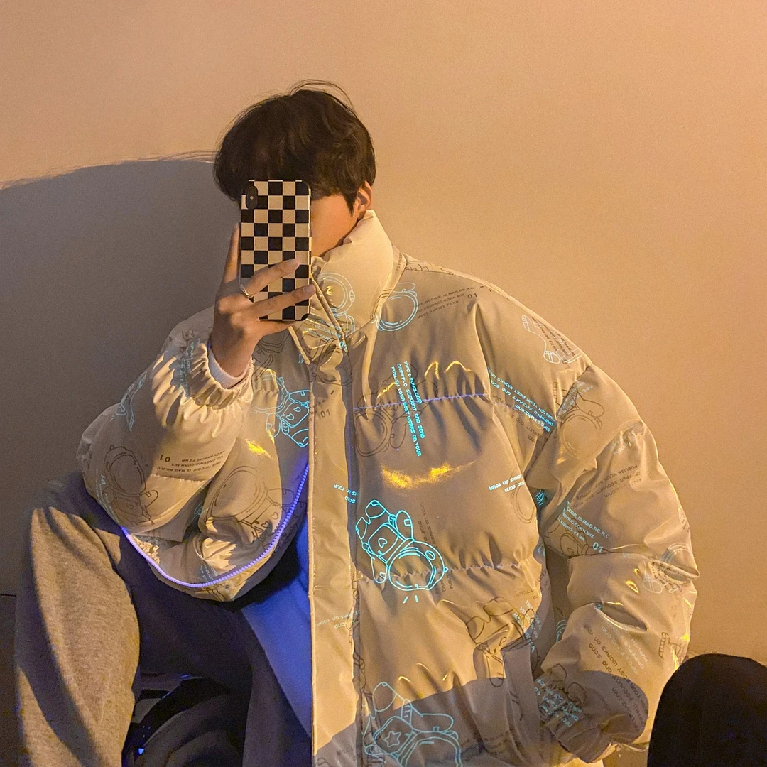 波司豋波司豋夜光宇航员羽绒服男加大码情侣装面包服潮牌加厚冬季