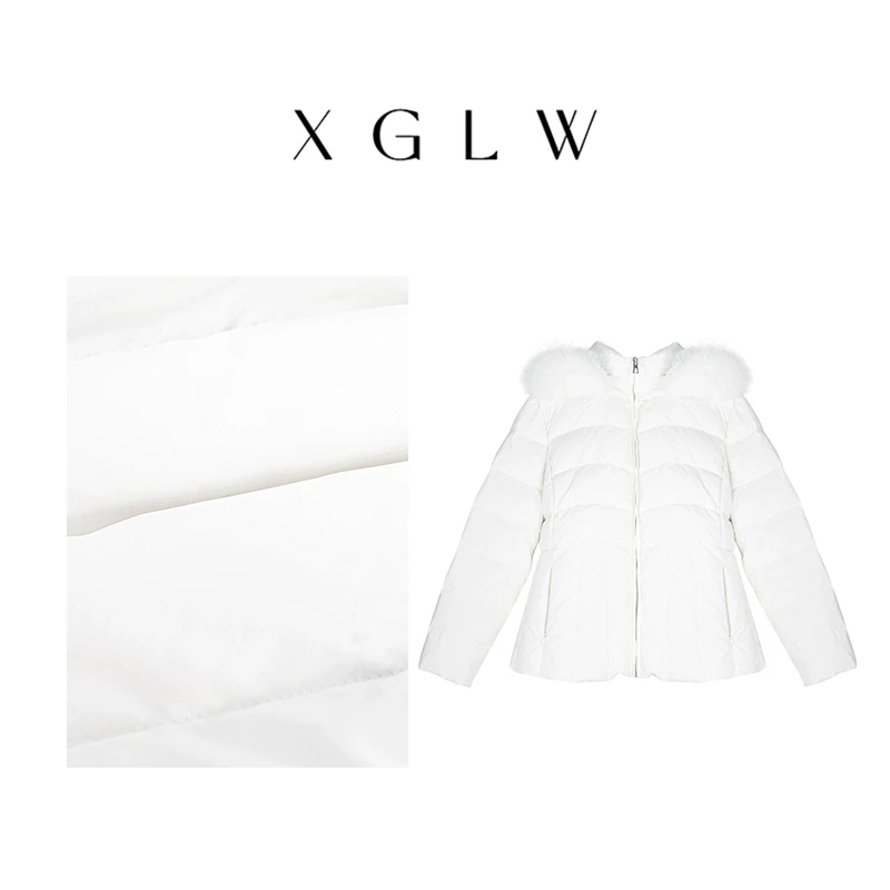 lu系白月光~胖MM大码休闲保暖连帽收腰羽绒服P4M0004